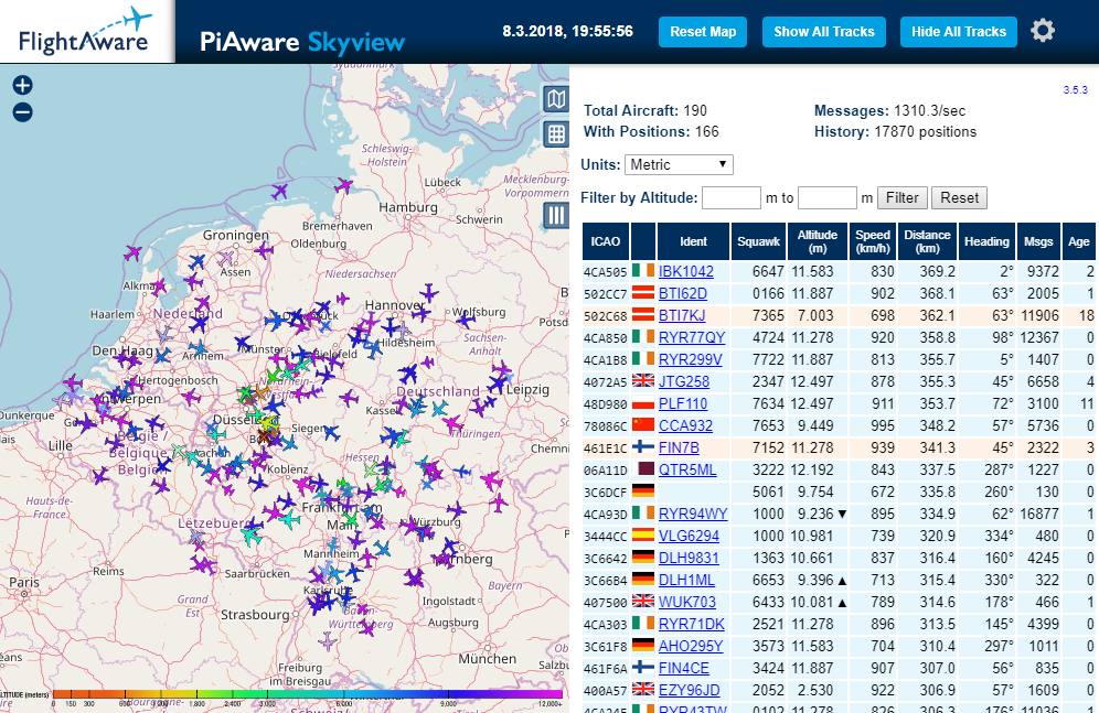 Local flightradar qth